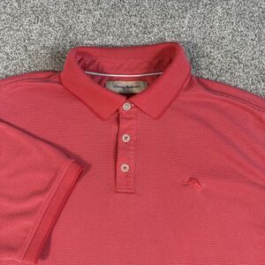 Tommy Bahama All Square Polo Shirt Mens Golf Modal Blend Salmon Size XL